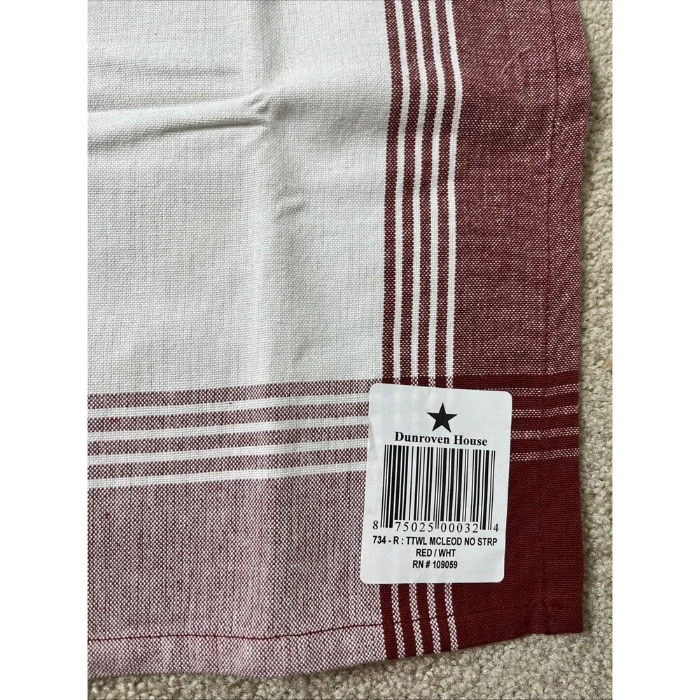 5 NWT Dunroven House‎ Tea Towels 100% Cotton Border Approx 20x28